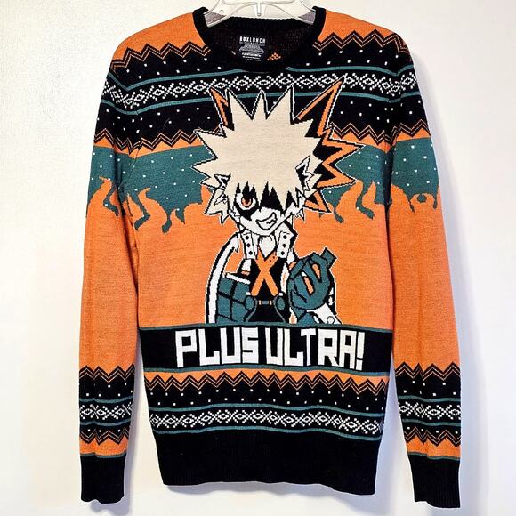 Exclusive Retro Bakugo Sweater - My Hero Academia Plus Ultra XS Holiday Chic - Picture 1 of 6